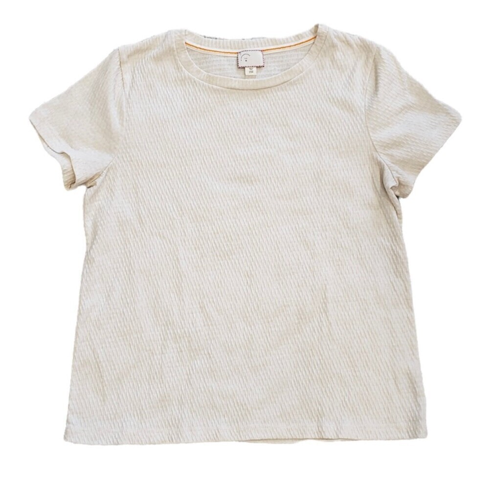Anthropologie Cream Shimmer Top M